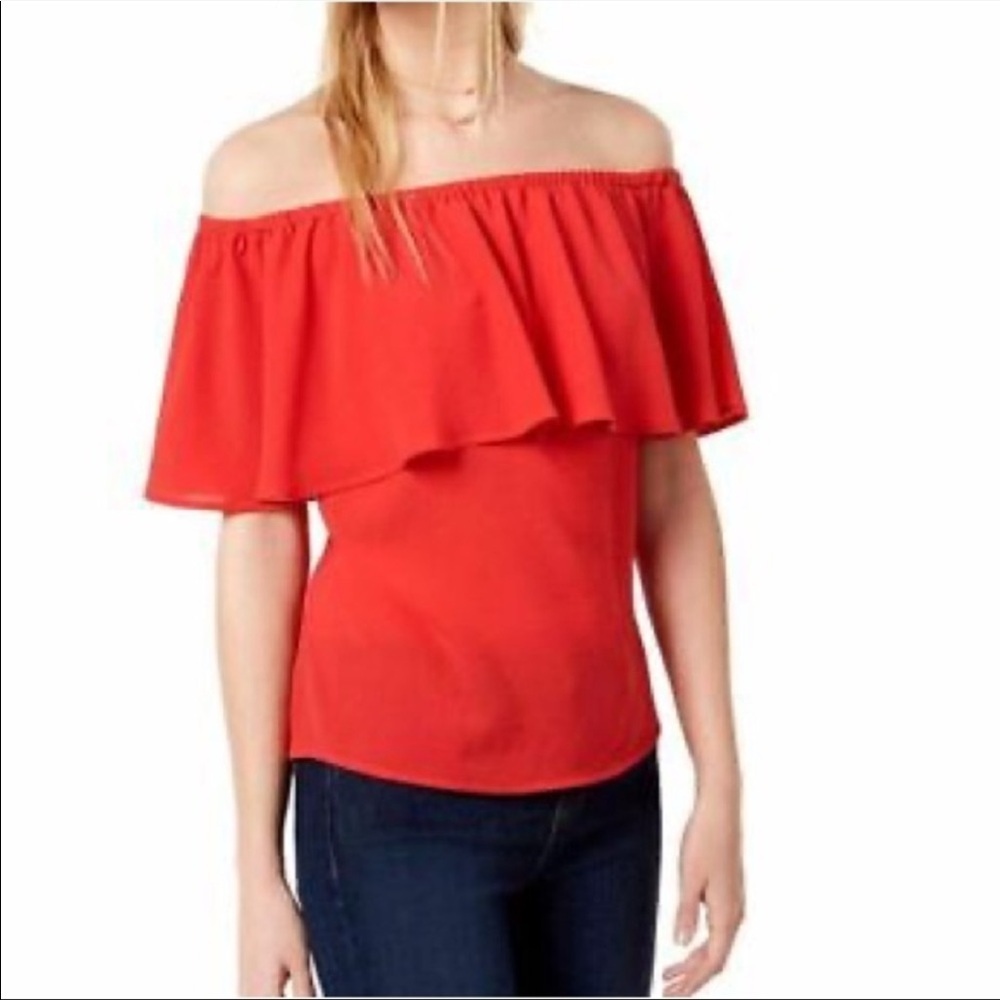 Anthropologie Holding Horses Red Off the Shoulder Top